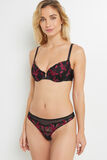 BETTY STRING TULLE BRODE MULTICO NOIR