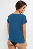 BAMBOU T-SHIRT MANCHES COURTES PETROLE