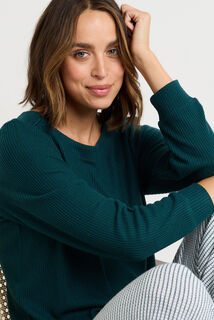 GAUFRETTE TEE-SHIRT MANCHES LONGUES VERT FONCE