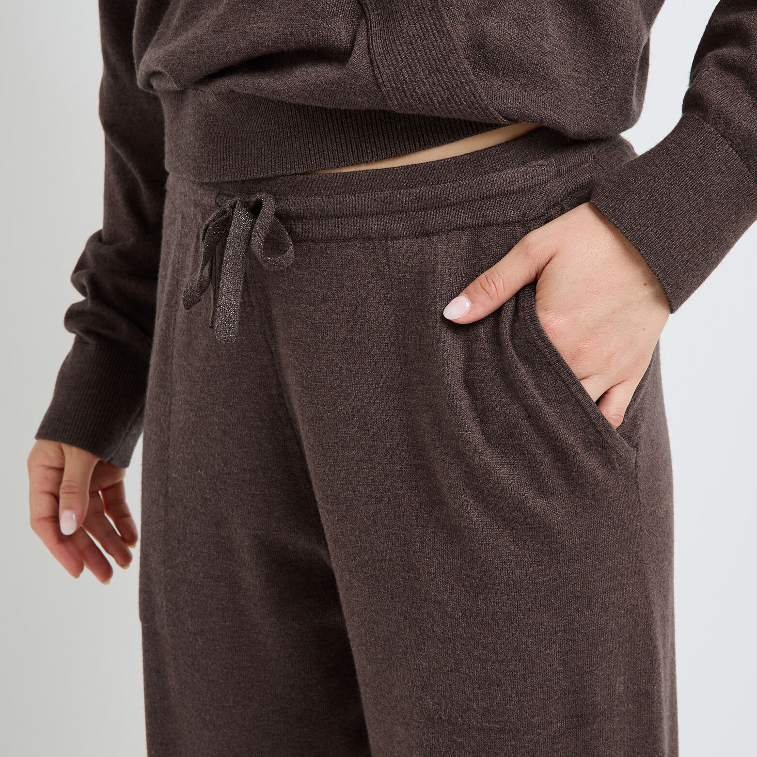 FEERIE PANTALON EN TRICOT MARRON