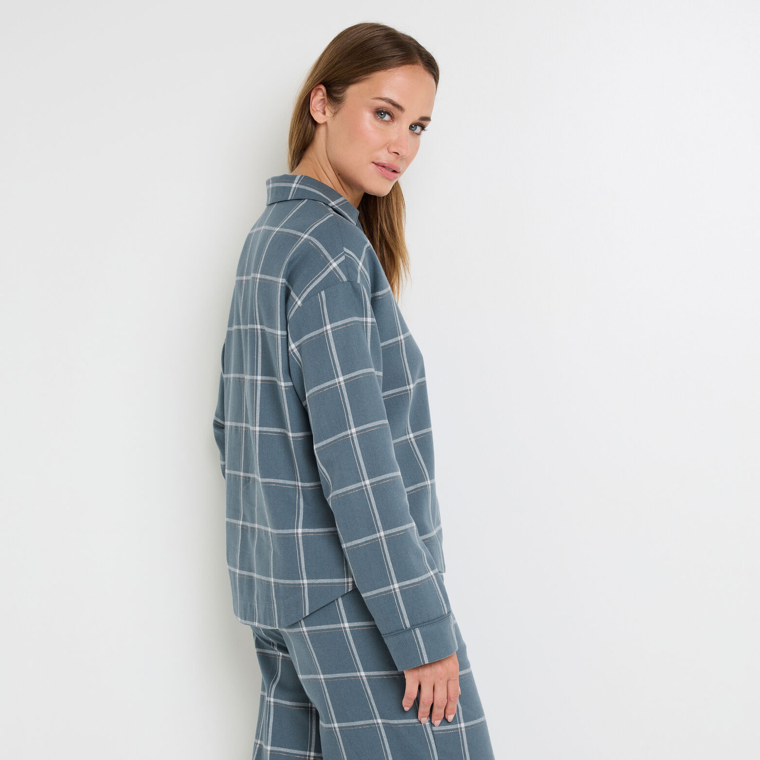 FAMILLE CHEMISE À CARREAUX FLANELLE MULTICO BLEU