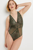 CELINE BODY SANS ARMATURES DENTELLE KAKI