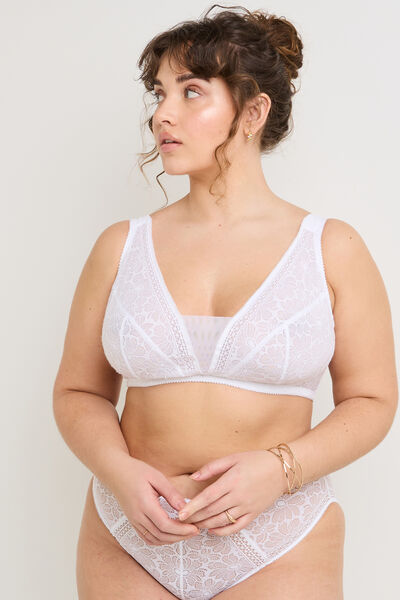 soutien-gorge sans armatures dentelle BLANC