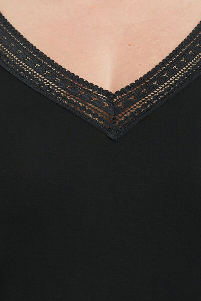 CAMILLE NUISETTE MANCHES COURTES VISCOSE NOIR