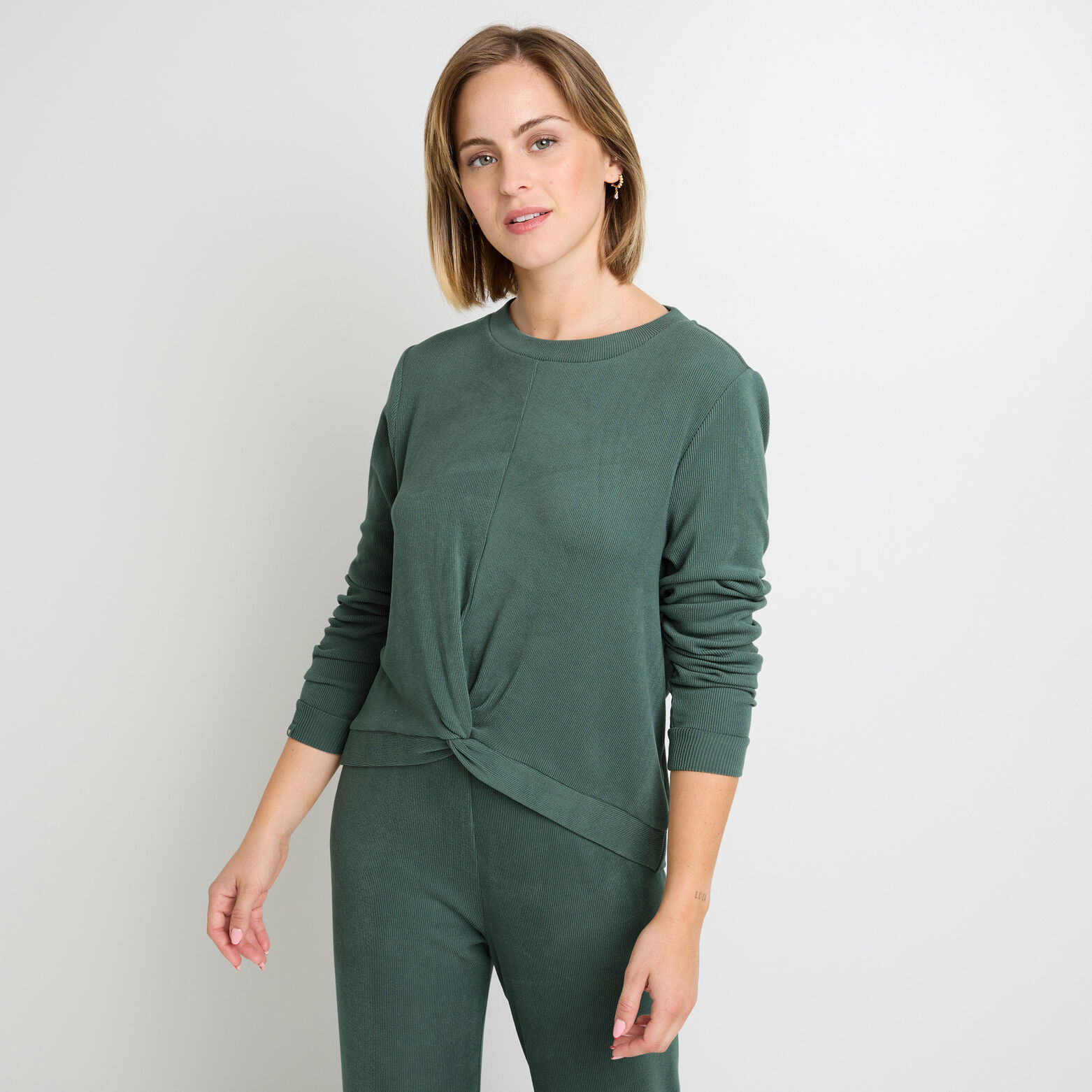 FLOREAL TEE SHIRT MANCHES LONGUES  PETROLE