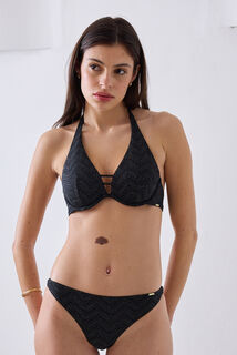 NELIA MAILLOT DE BAIN TRIANGLE PLUNGE MULTICO NOIR