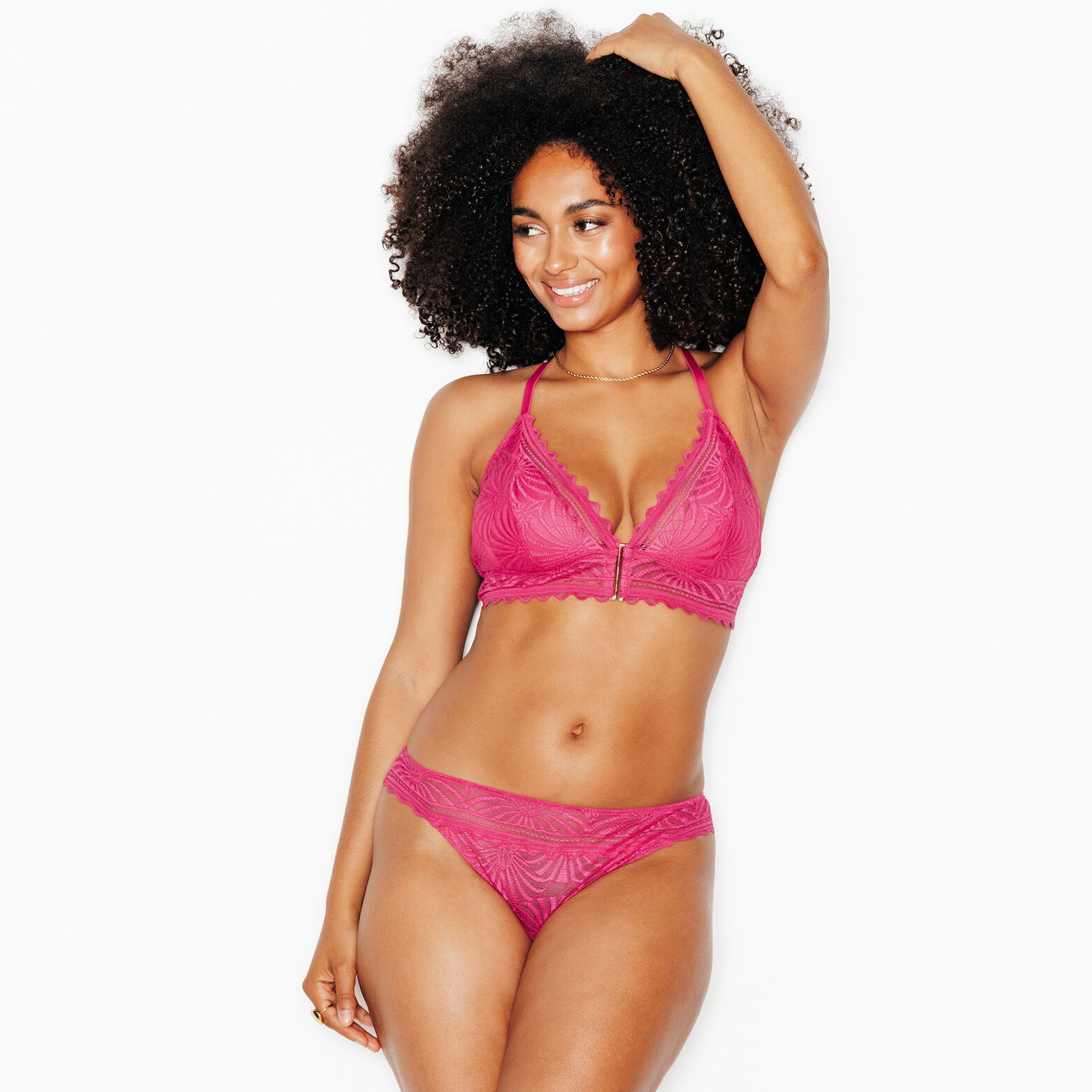 FALLON TANGA DENTELLE ROSE