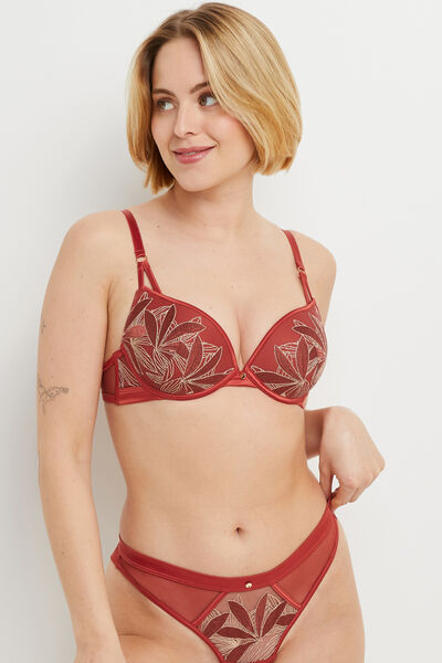 CARLA SOUTIEN-GORGE PUSH UP TULLE BRODEE MULTICO ORANGE