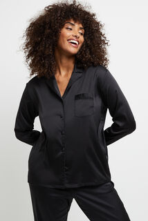 CHIMENE VESTE SATIN  NOIR