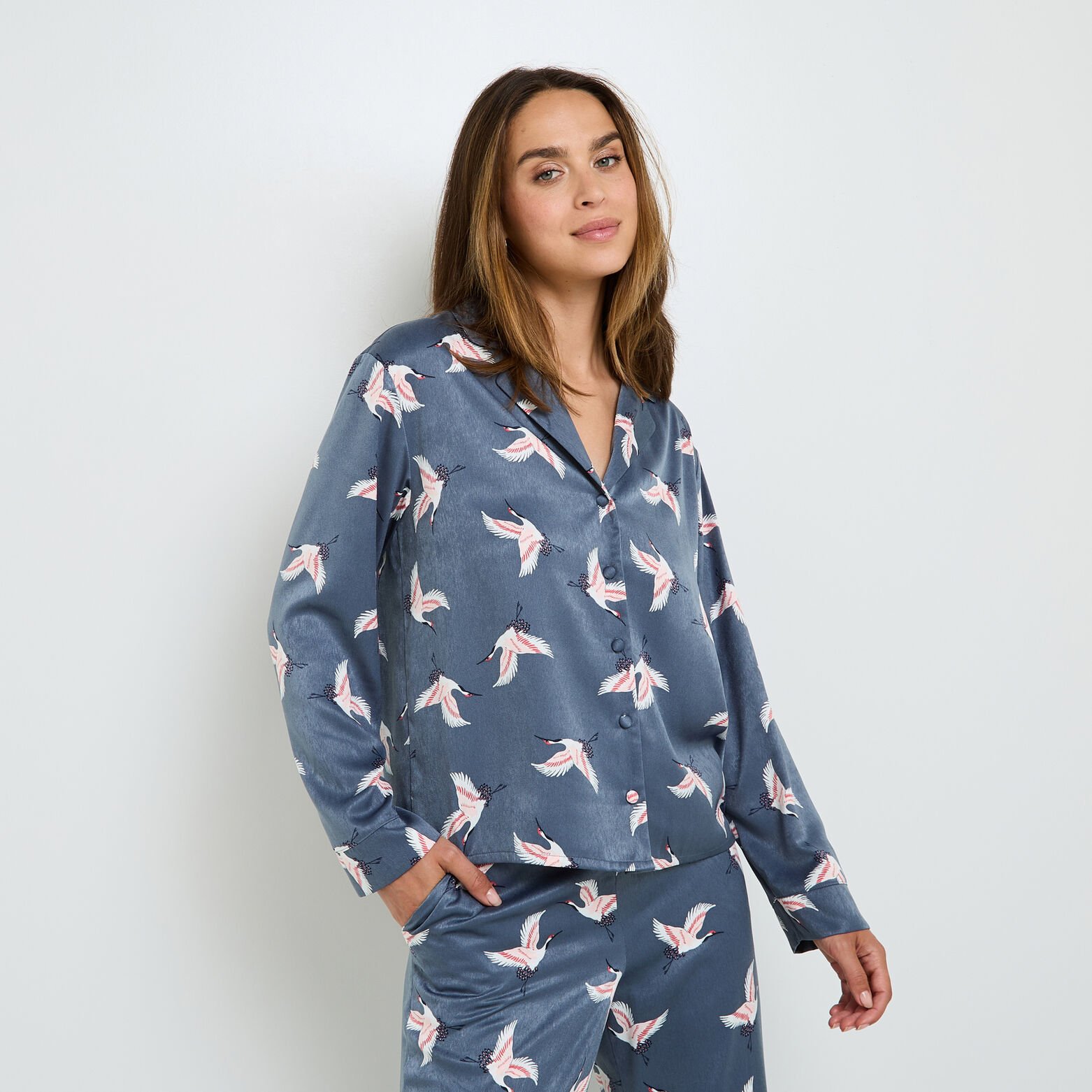 GRAMMY CHEMISE MANCHES LONGUES MULTICO GRIS
