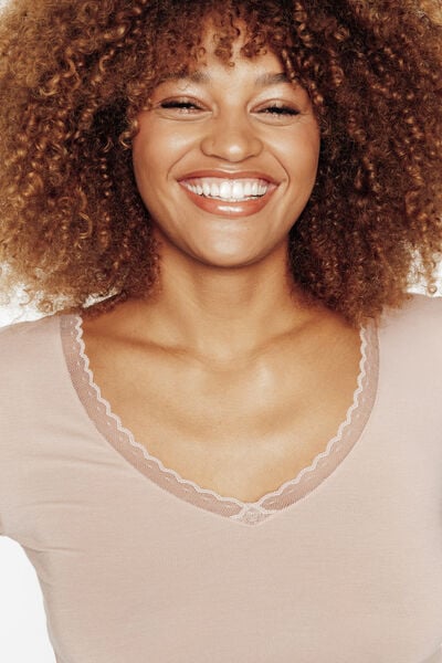 Tee-shirt manches longues BEIGE