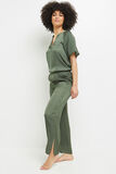 CARAMEL PANTALON LARGE  SATIN KAKI