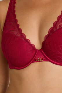 FEMME SOUTIEN-GORGE  AMPLIFORME DENTELLE ROUGE