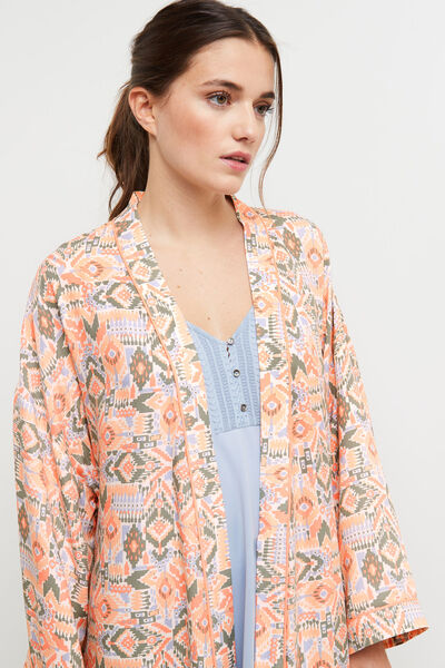KIMONO IMPRIME MULTICO ROSE