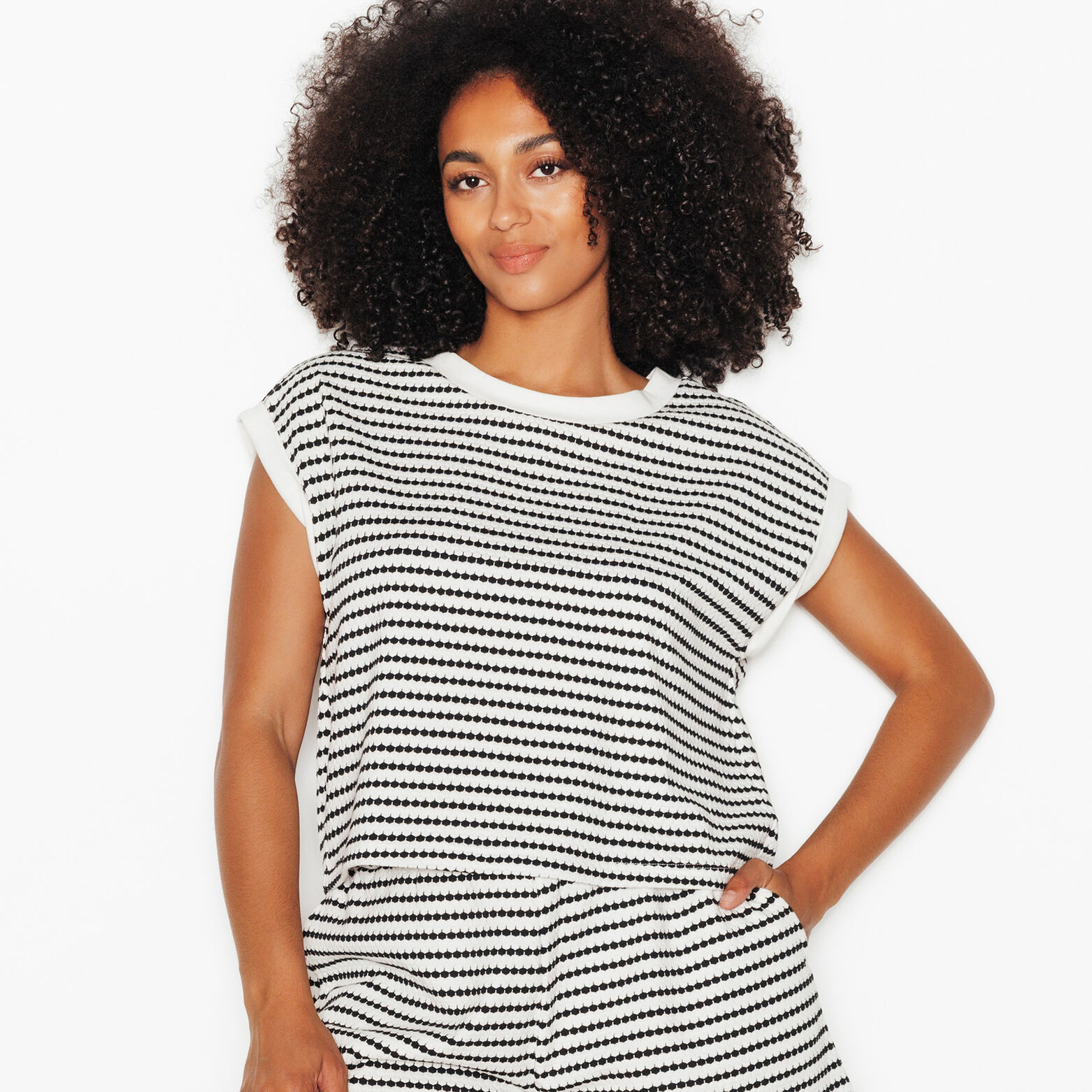 PAVANE TSHIRT MANCHES COURTES MULTICO BLANC