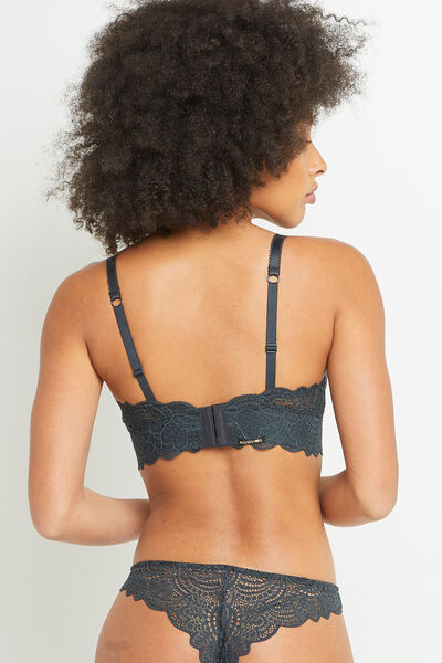 DENTELLE SOUTIEN-GORGE SANS ARMATURES ANTHRACITE