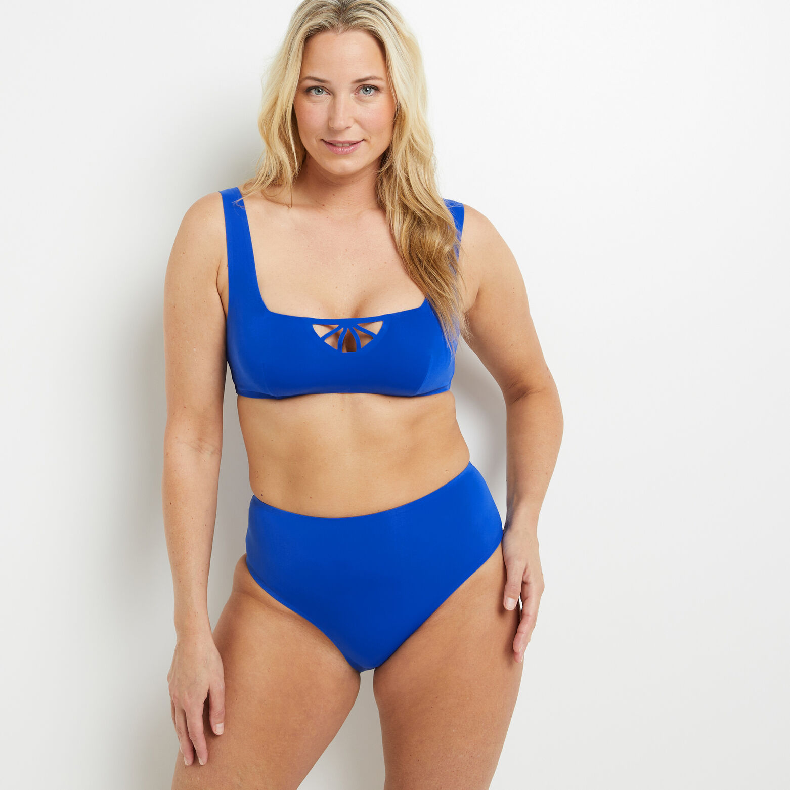 LISA MAILLOT DE BAIN CULOTTE HAUTE BLEU ROI