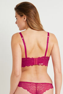 DENTELLE SOUTIEN-GORGE SANS ARMATURES DENTELLE FUCHSIA
