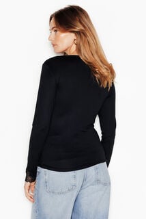 JADEINE TEE-SHIRT MANCHES LONGUES NOIR