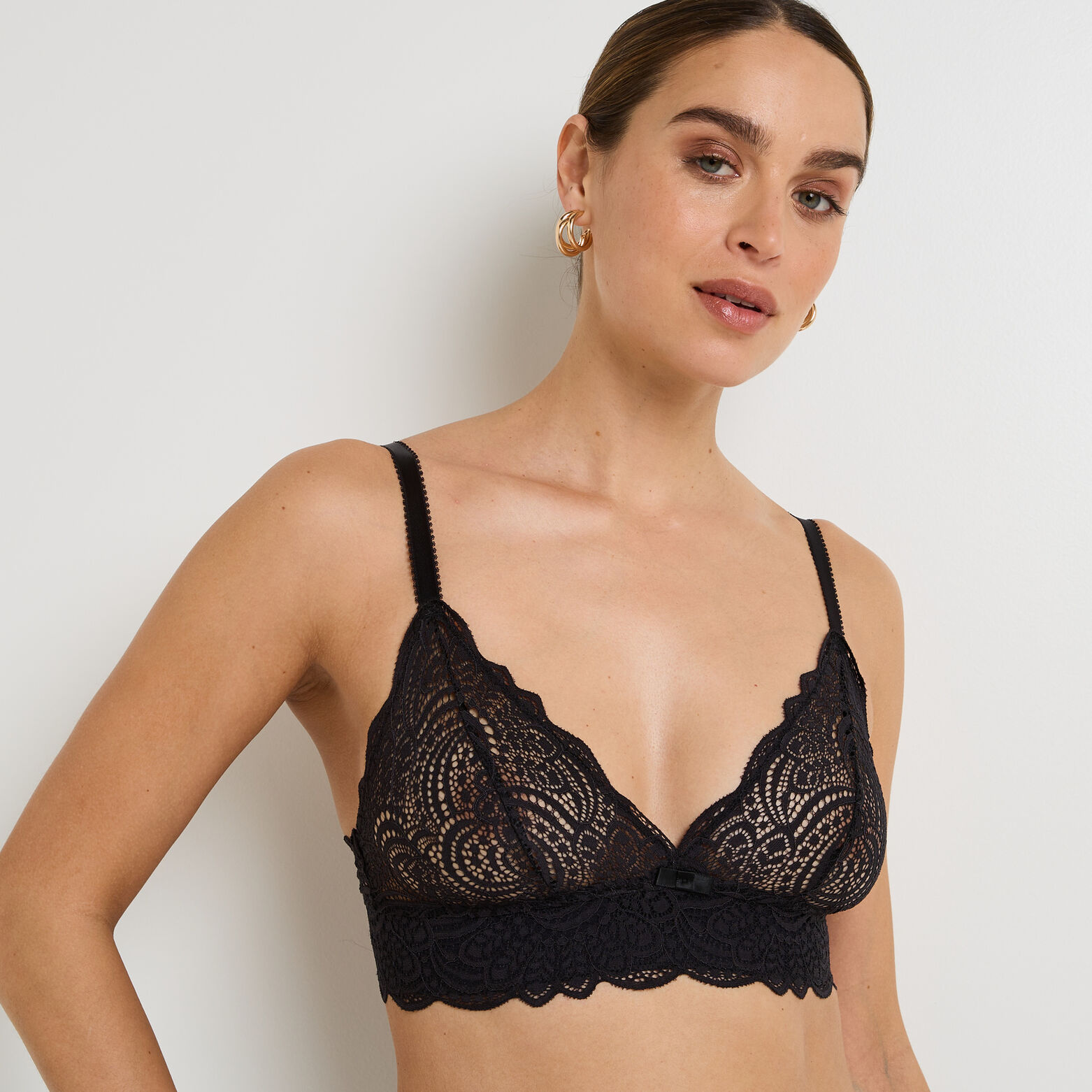DENTELLE SOUTIEN-GORGE SANS ARMATURES NOIR