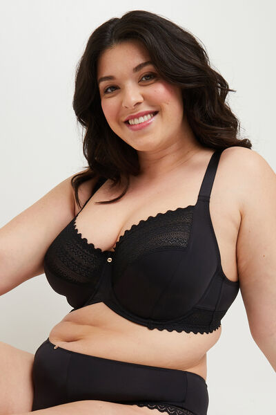 DOUCE SOUTIEN-GORGE EMBOITANT GRANDE TAILLE MICROF NOIR