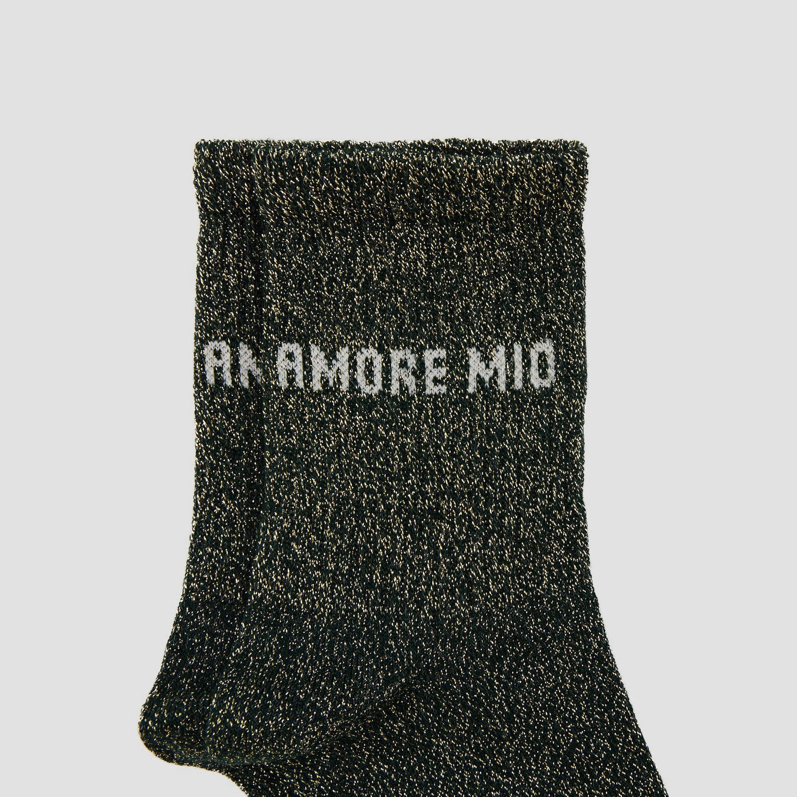 MOTIF PAIRE DE CHAUSSETTES LUREX VERT FONCE