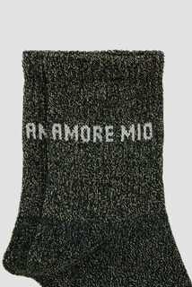MOTIF PAIRE DE CHAUSSETTES LUREX VERT FONCE