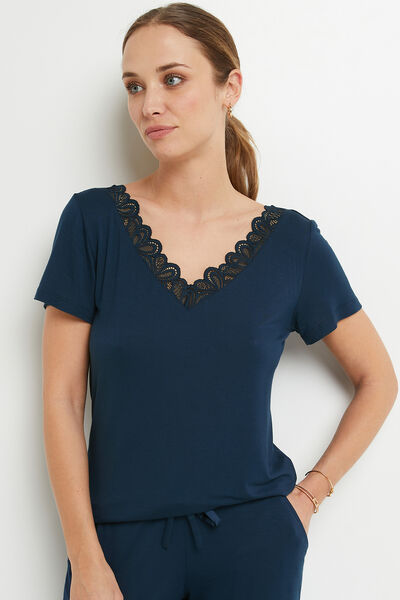 SYARA TEE SHIRT MANCHES COURTES MARINE