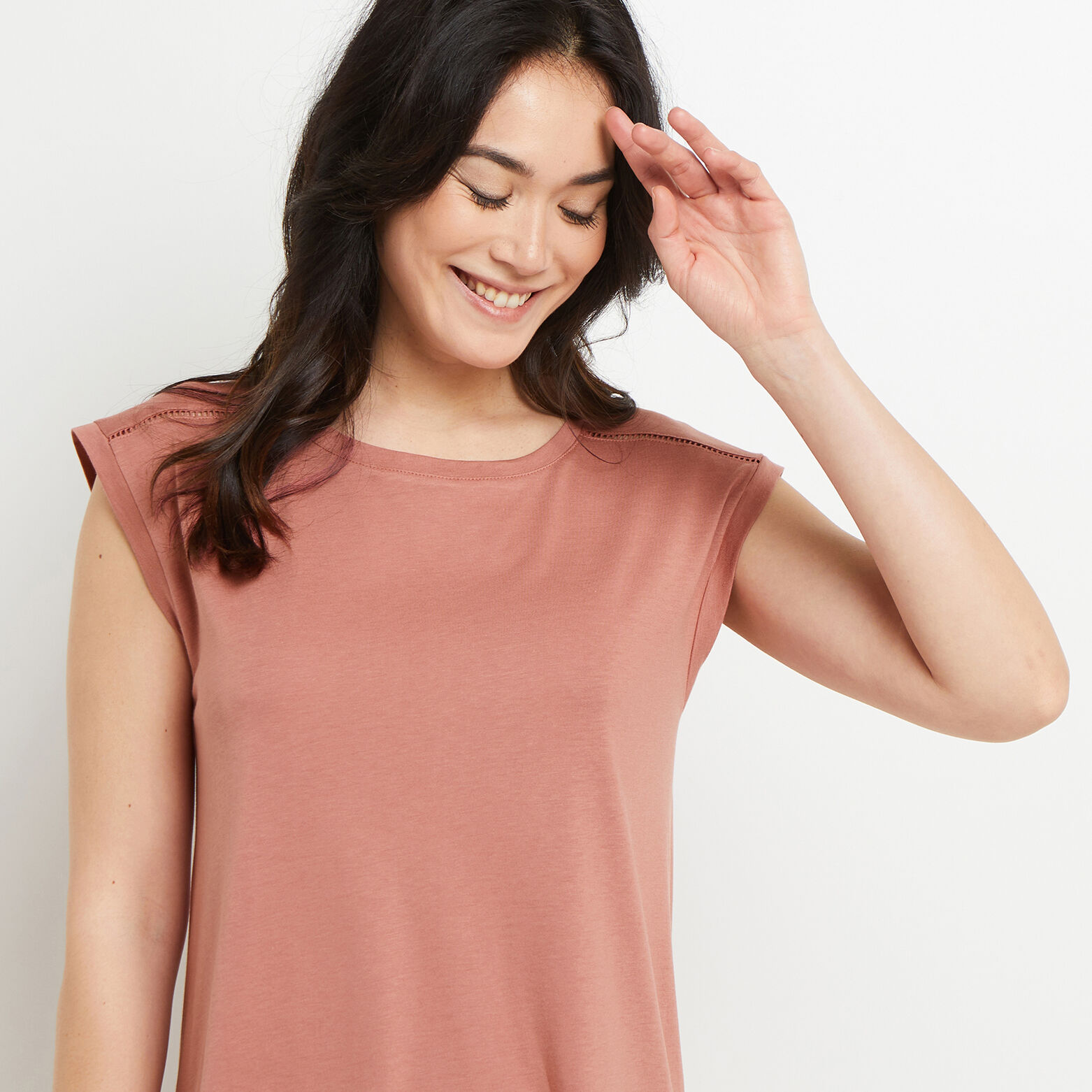 BAMBI NUISETTE MANCHES COURTES COTONi ROSE