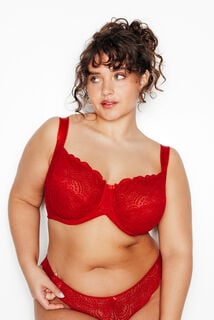 DENTELLE SOUTIEN-GORGE EMBOITANT DENTELLE ROUGE