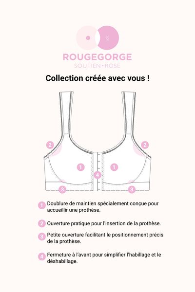 CLEA Soutien-gorge Post opératoire Brassière NOIR