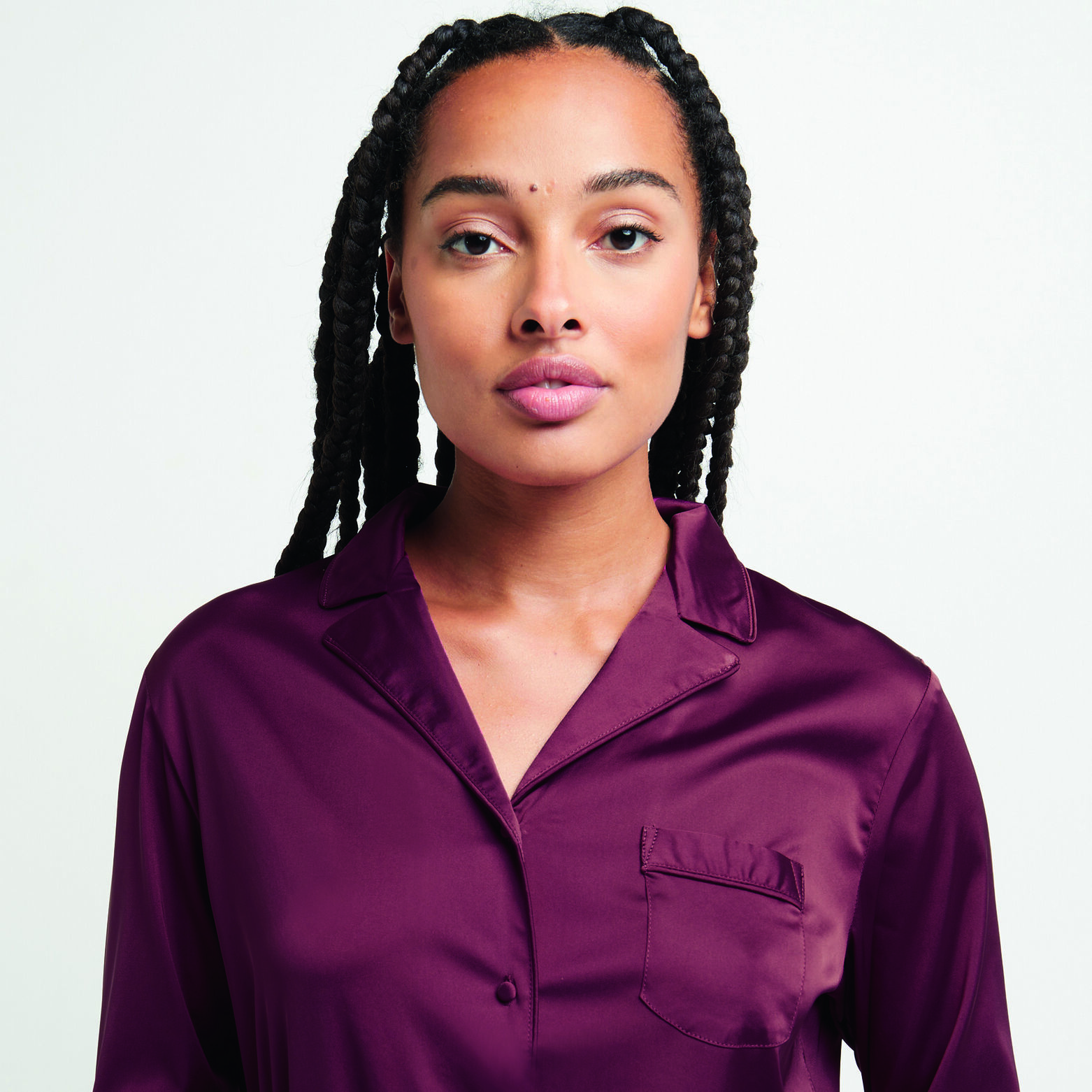 CHIMENE VESTE SATIN  ROUGE