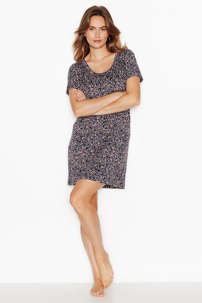 chemise de nuit GRIS/ROSE