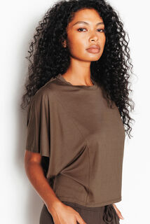 JANIRA T-SHIRT MANCHES COURTES MARRON
