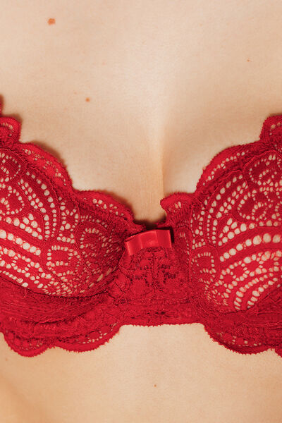 DENTELLE SOUTIEN-GORGE EMBOITANT DENTELLE ROUGE