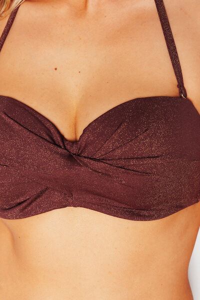 PAILLETTE MAILLOT DE BAIN BANDEAU OR