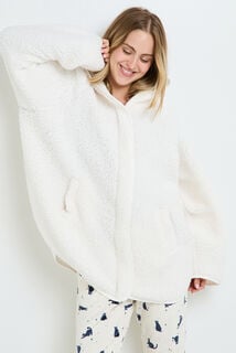 FLORALY VESTE CAPUCHE ECRU