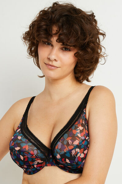 ANTONIA SOUTIEN-GORGE FOULARD NOIR/ROSE