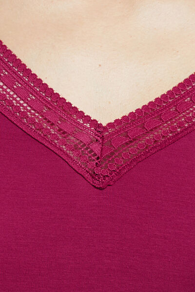 NUISETTE MANCHES COURTES VISCOSE PRUNE