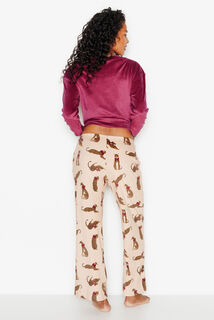 FLUFFY PANTALON DE PYJAMA VELOURS MULTICO ROUGE