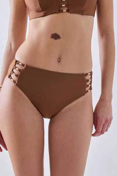 MAILLOT DE BAIN CULOTTE HAUTE MARRON