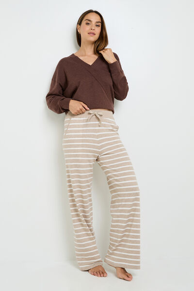 PANTALON EN TRICOT BEIGE