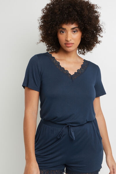 SYARA TEE SHIRT MANCHES COURTES MARINE