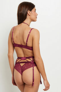 DOLLY PORTE-JARRETELLES DENTELLE BORDEAUX