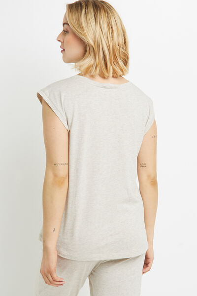 TEE SHIRT MANCHES COURTES COTON BEIGE