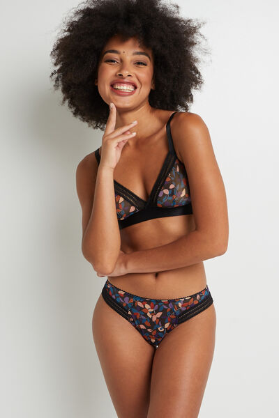 CULOTTE TULLE BRODE NOIR/ROSE