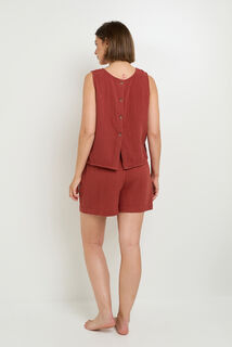 GOJI Short gaze de coton BORDEAUX