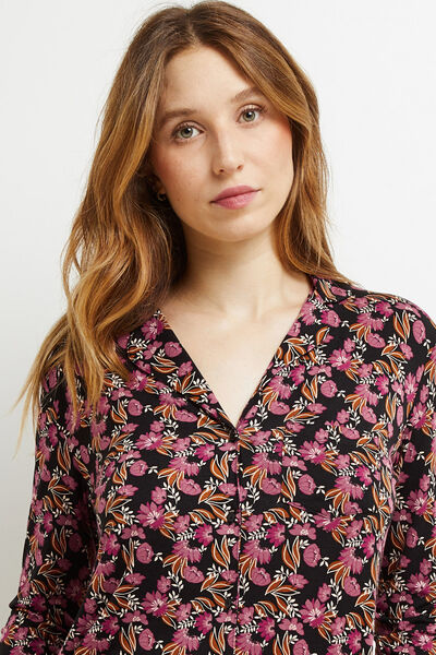 CAMILLE VESTE VISCOSE MULTICO NOIR