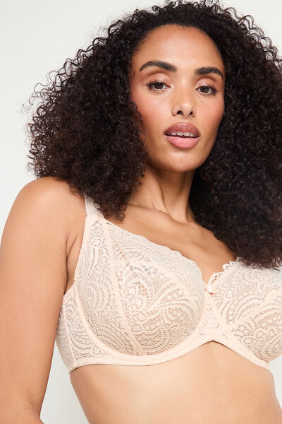 DENTELLE SOUTIEN-GORGE EMBOITANT DENTELLE POUDRE