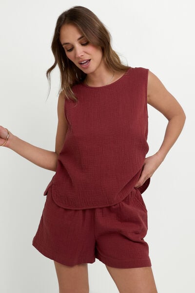 Top gaze de coton BORDEAUX
